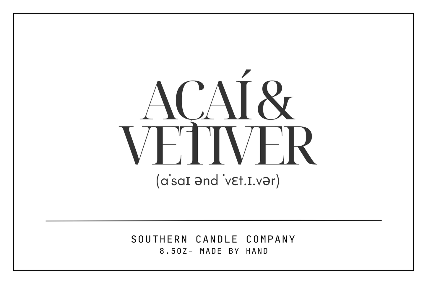 Acai & Vetiver Candle